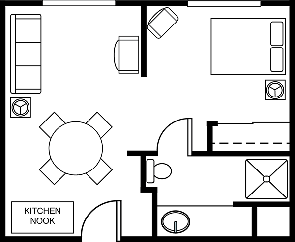 One Bedroom Floor Plans