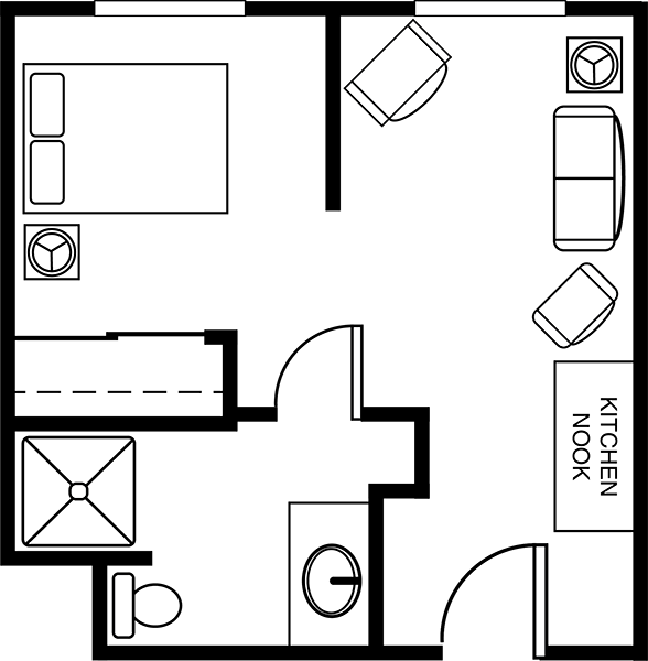 Studio Deluxe Floor Plans