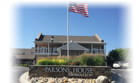 curbside view of the Parsons House Senior Living on Eagle Run