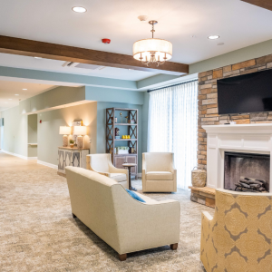 living area for gathering at Omaha's Parsons House Senior Living