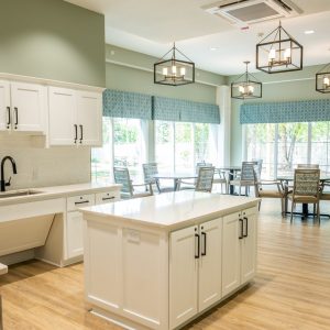 memory care kitchen and dining area at Omaha's Parsons House