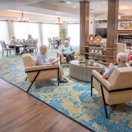 Residents relaxing in the Parsons House lounge